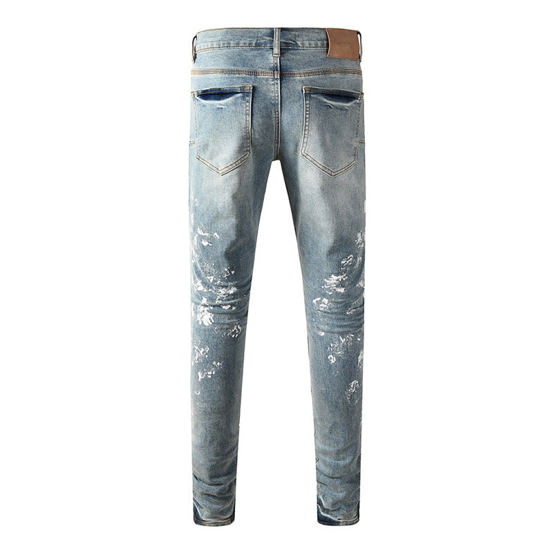 Purple Brand Crystal Diamond Jeans #9136-5